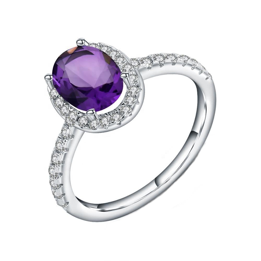Heritage Amethyst Halo Ring - Oval Cut