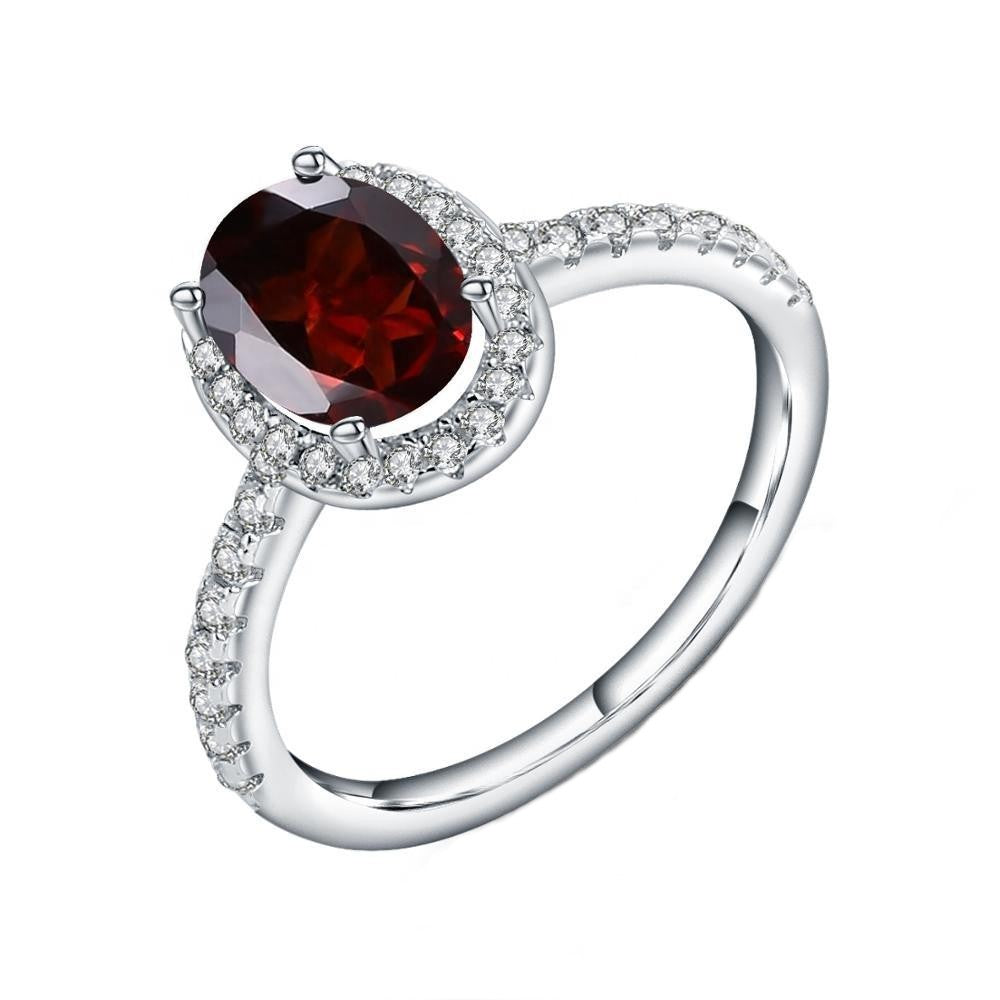 Heritage Garnet Halo Ring - Oval Cut