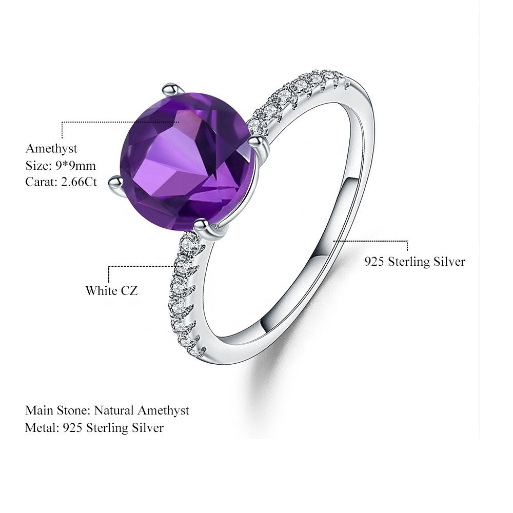 Privé Amethyst Ring - Round Brilliant Cut
