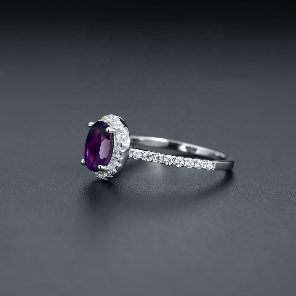 Heritage Amethyst Halo Ring - Oval Cut