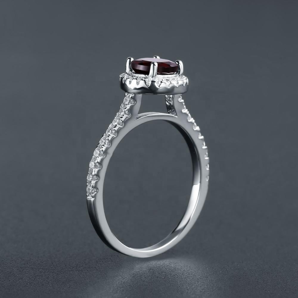 Heritage Garnet Halo Ring - Oval Cut