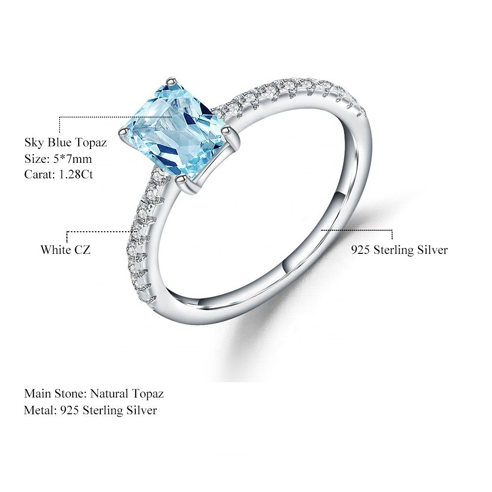Privé Blue Topaz Ring - Emerald Cut