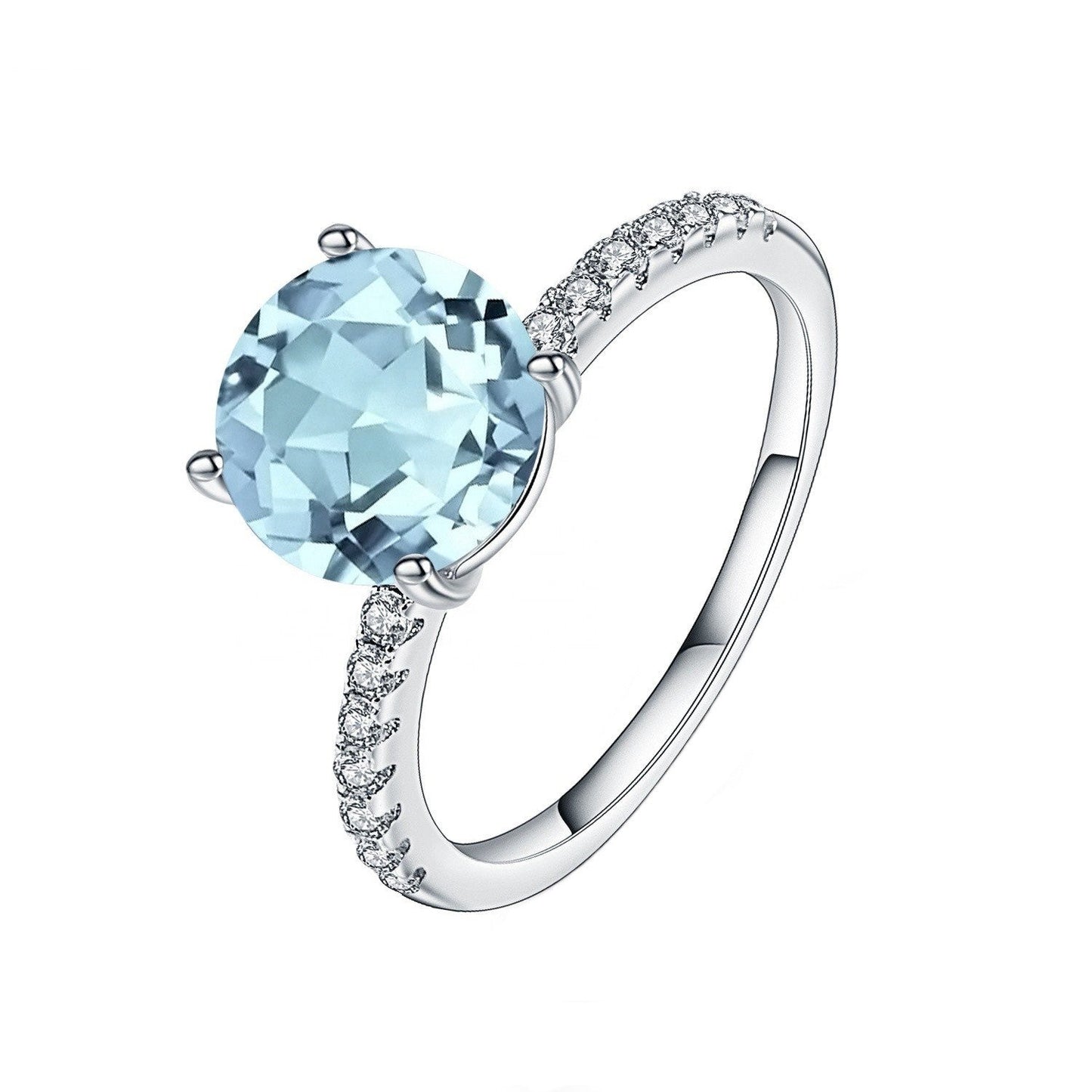 Privé Blue Topaz Ring - Round Brilliant Cut