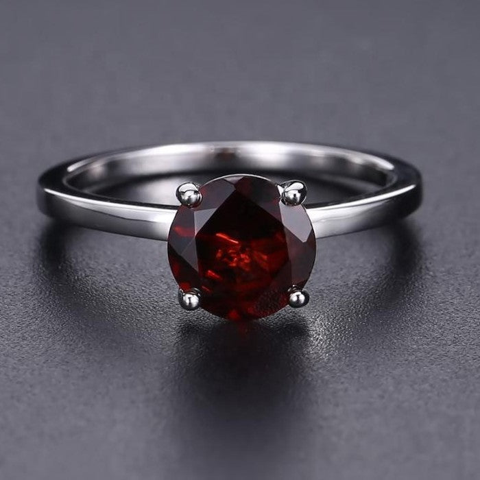 Heritage 4 Claw Garnet Solitaire Ring