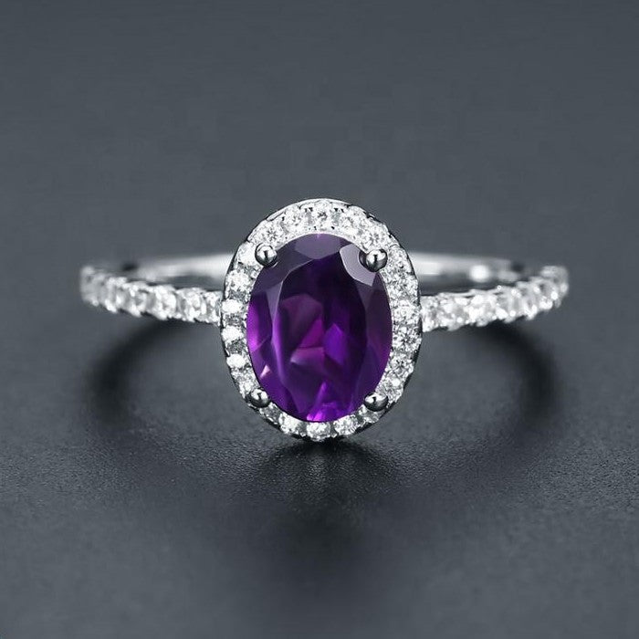 Heritage Amethyst Halo Ring - Oval Cut