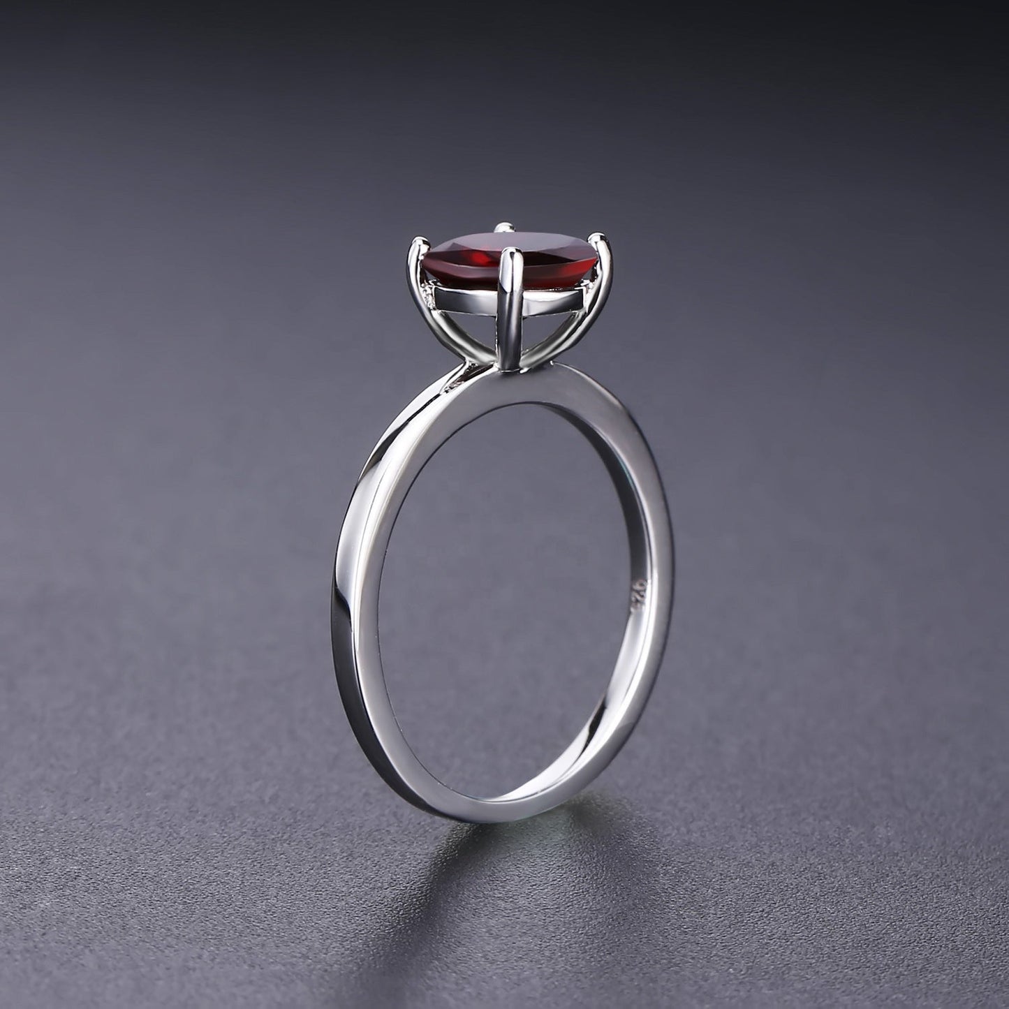 Heritage 4 Claw Garnet Solitaire Ring