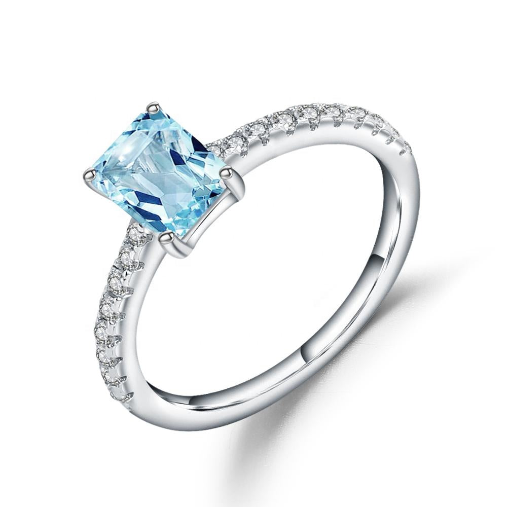 Privé Blue Topaz Ring - Emerald Cut