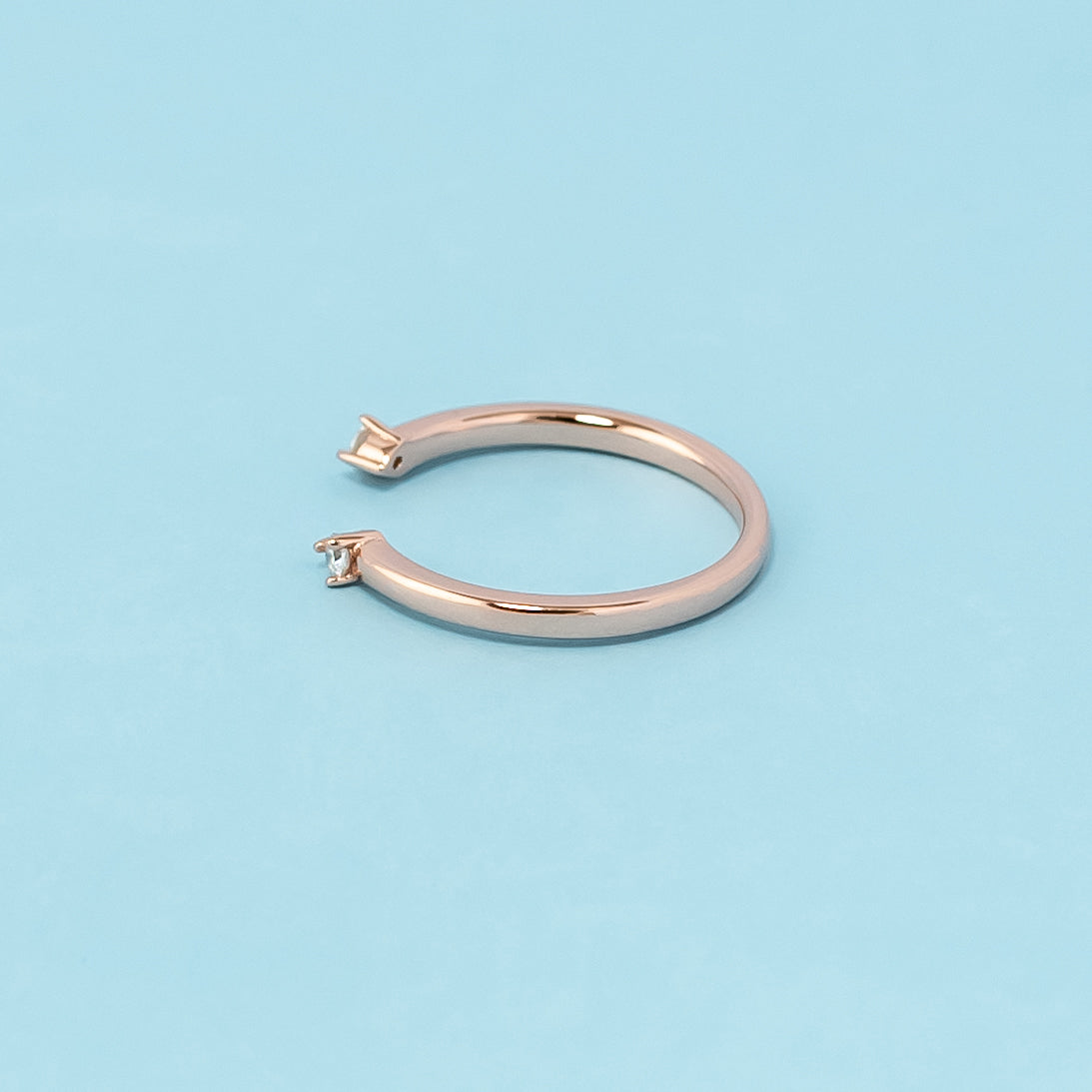 Open Eternal Moissanite Wedding Band Set in 9ct Rose Gold
