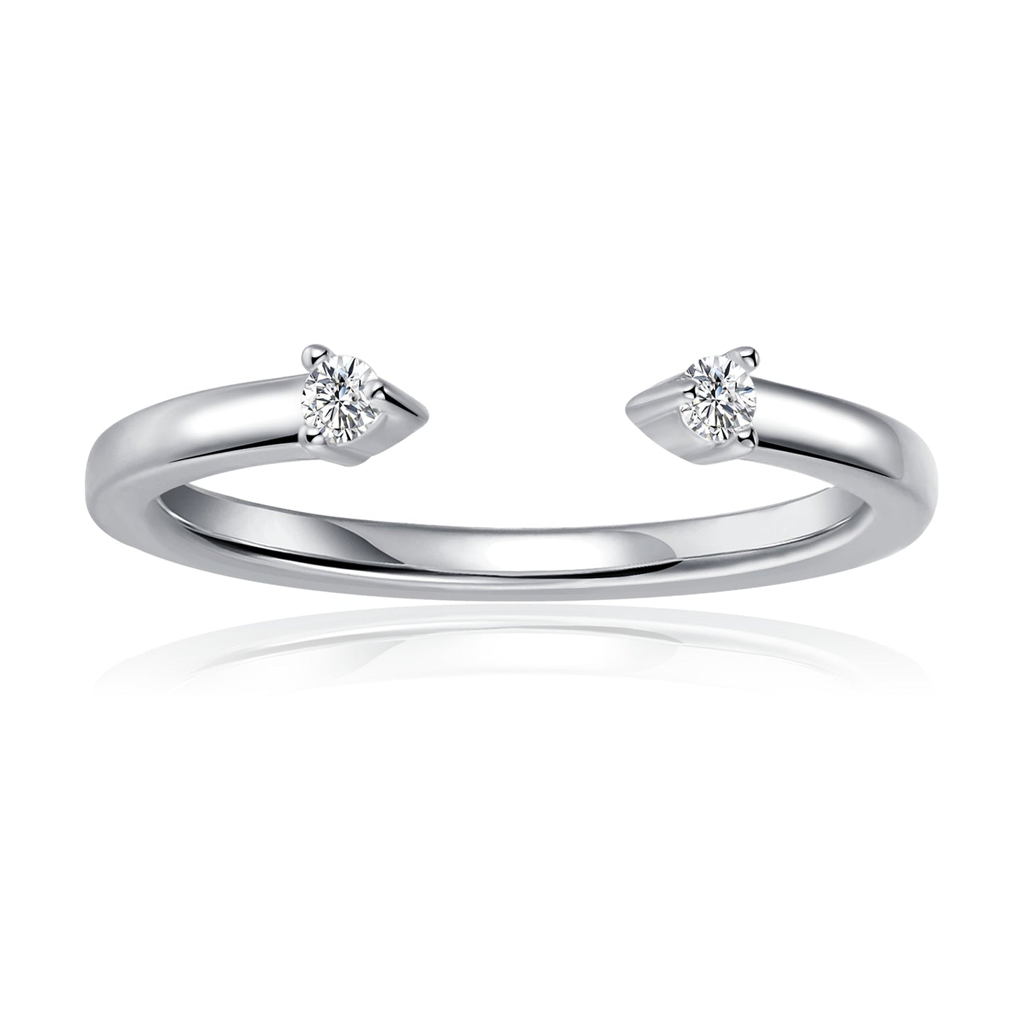 Open Eternal Moissanite Wedding Band Set in 9ct White Gold