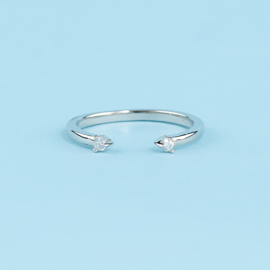 Open Eternal Moissanite Wedding Band Set in 9ct White Gold