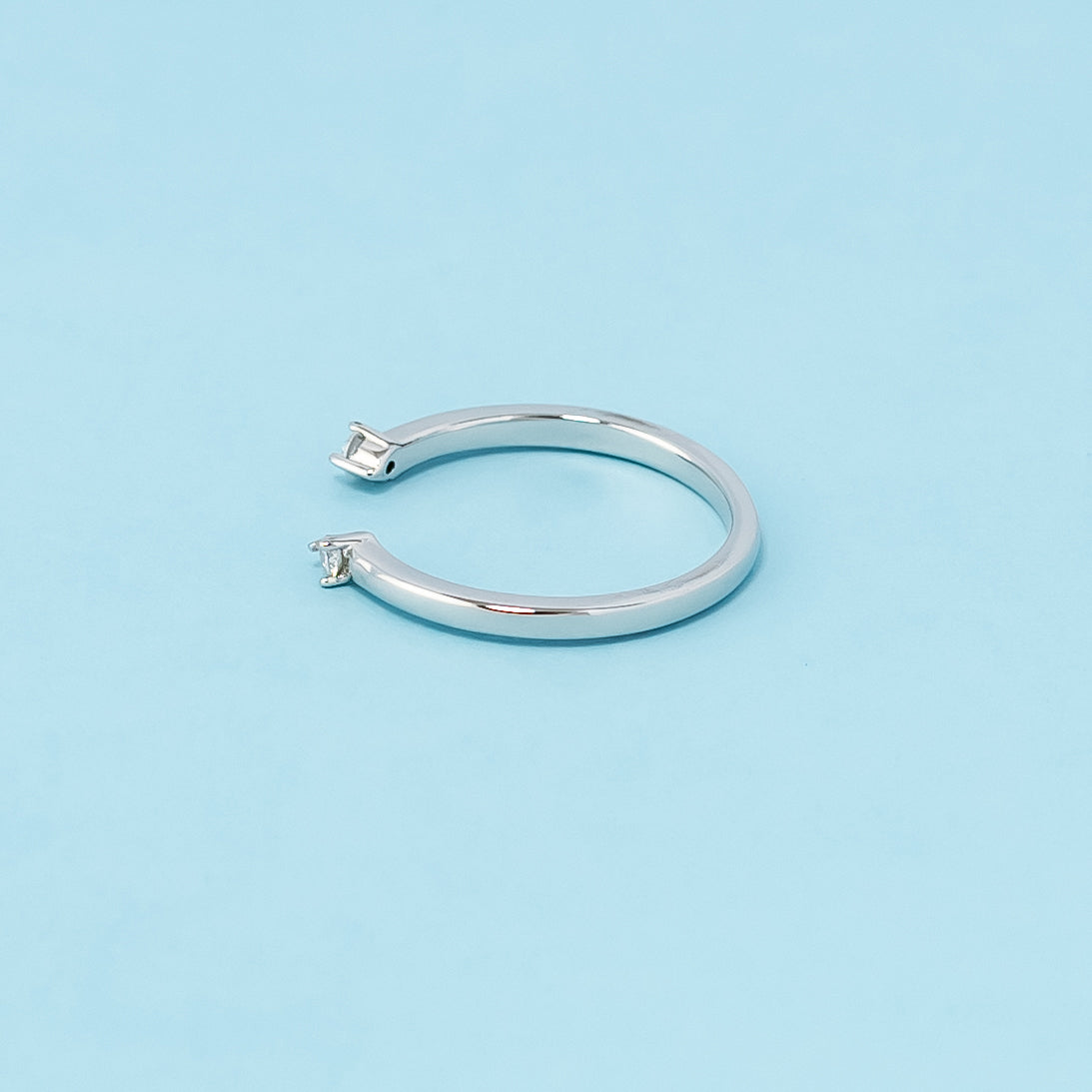 Open Eternal Moissanite Wedding Band Set in 9ct White Gold