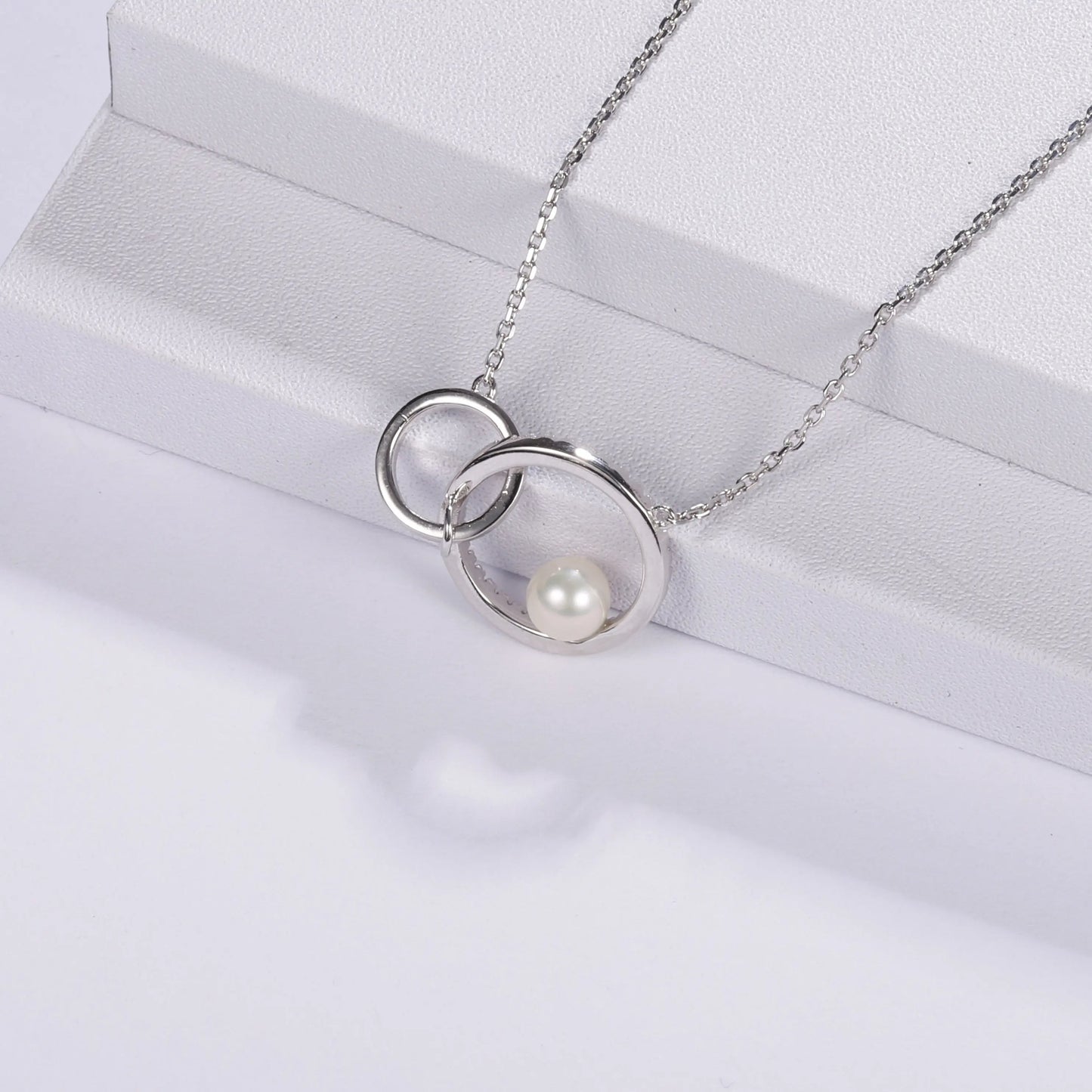 Freshwater Pearl & Cubic Zirconia Infinity Pendant Necklace