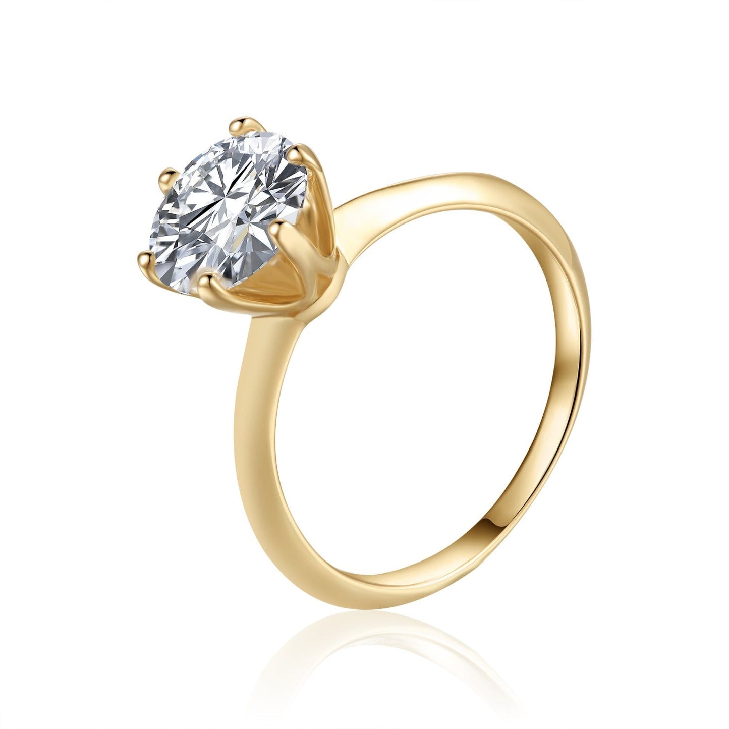 Solitaire Tiffany 6 Claw Setting 2.00ct Moissanite Engagement Ring Set in 9ct Yellow Gold