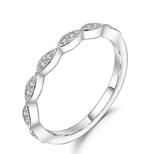 Timeless Moissanite Wedding Band Set in 9ct White Gold
