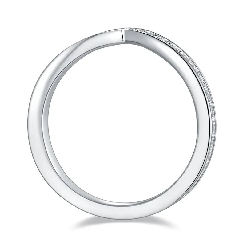 Wishbone Pave Full Eternity Moissanite Stacking Ring