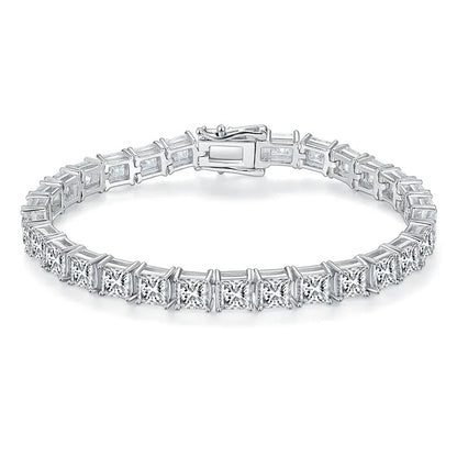 The Régence - 16ct Princess-Cut Moissanite Tennis Bracelet in Luminous Sterling Silver