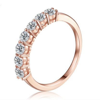 7 Stone Half Eternity Wedding Band Set in 9ct Rose Gold