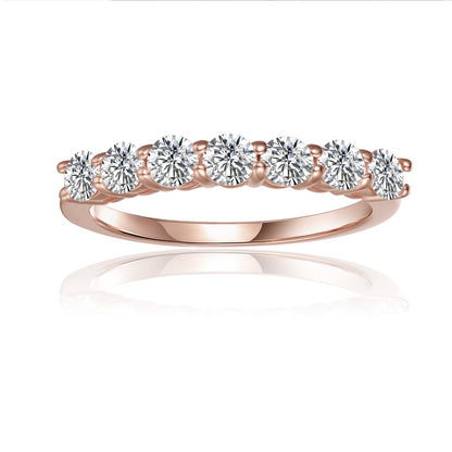 7 Stone Half Eternity Wedding Band Set in 9ct Rose Gold