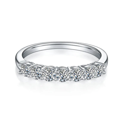7 Stone Half Eternity Wedding Band Set in 9ct White Gold