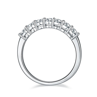 7 Stone Half Eternity Wedding Band Set in 9ct White Gold
