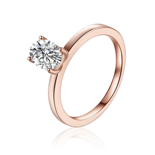 Heritage 4 Claw Oval Solitaire 1.00ct Moissanite Engagement Ring Set in 9ct Rose Gold