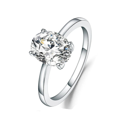 Heritage 4 Claw Oval Solitaire 1.00ct Moissanite Engagement Ring Set in 9ct White Gold