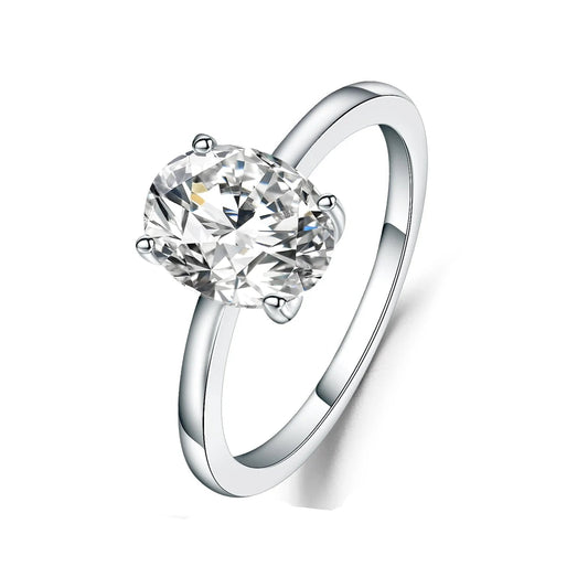Heritage 4 Claw Oval Solitaire 1.00ct Moissanite Engagement Ring Set in 9ct White Gold