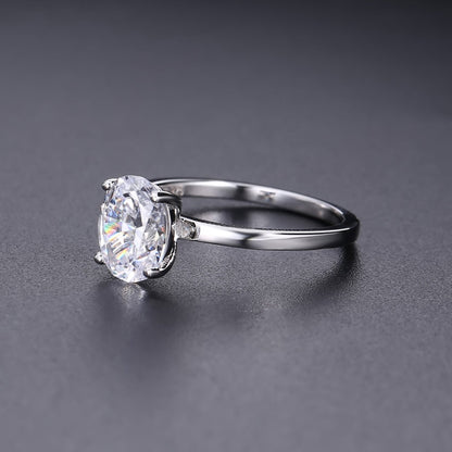 Heritage 4 Claw Oval Solitaire 1.00ct Moissanite Engagement Ring Set in 9ct White Gold