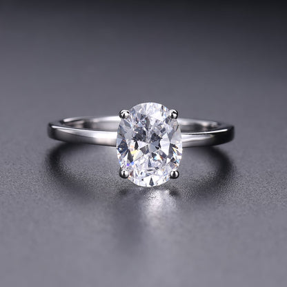 Heritage 4 Claw Oval Solitaire 1.00ct Moissanite Engagement Ring Set in 9ct White Gold