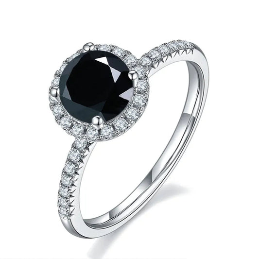 Heritage Halo 1.00ct Black Moissanite Engagement Ring