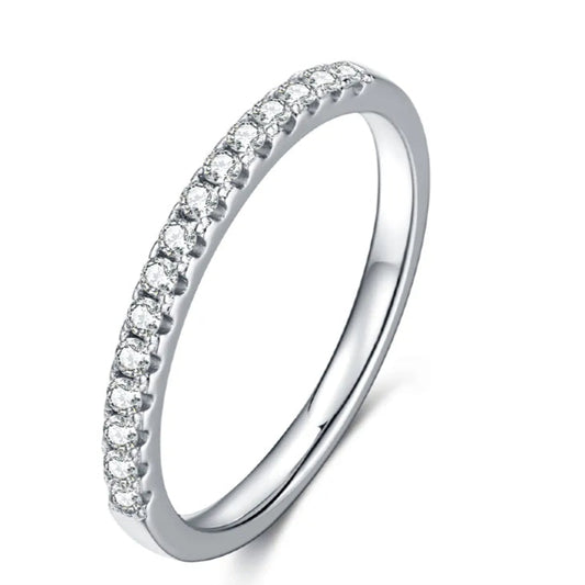 Heritage Moissanite Wedding Band Set in 9ct White Gold