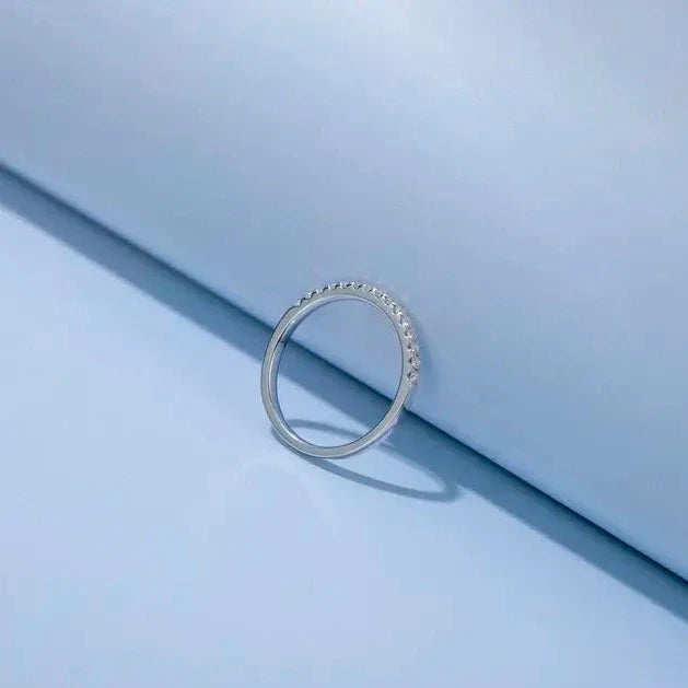Heritage Moissanite Wedding Band Set in 9ct White Gold