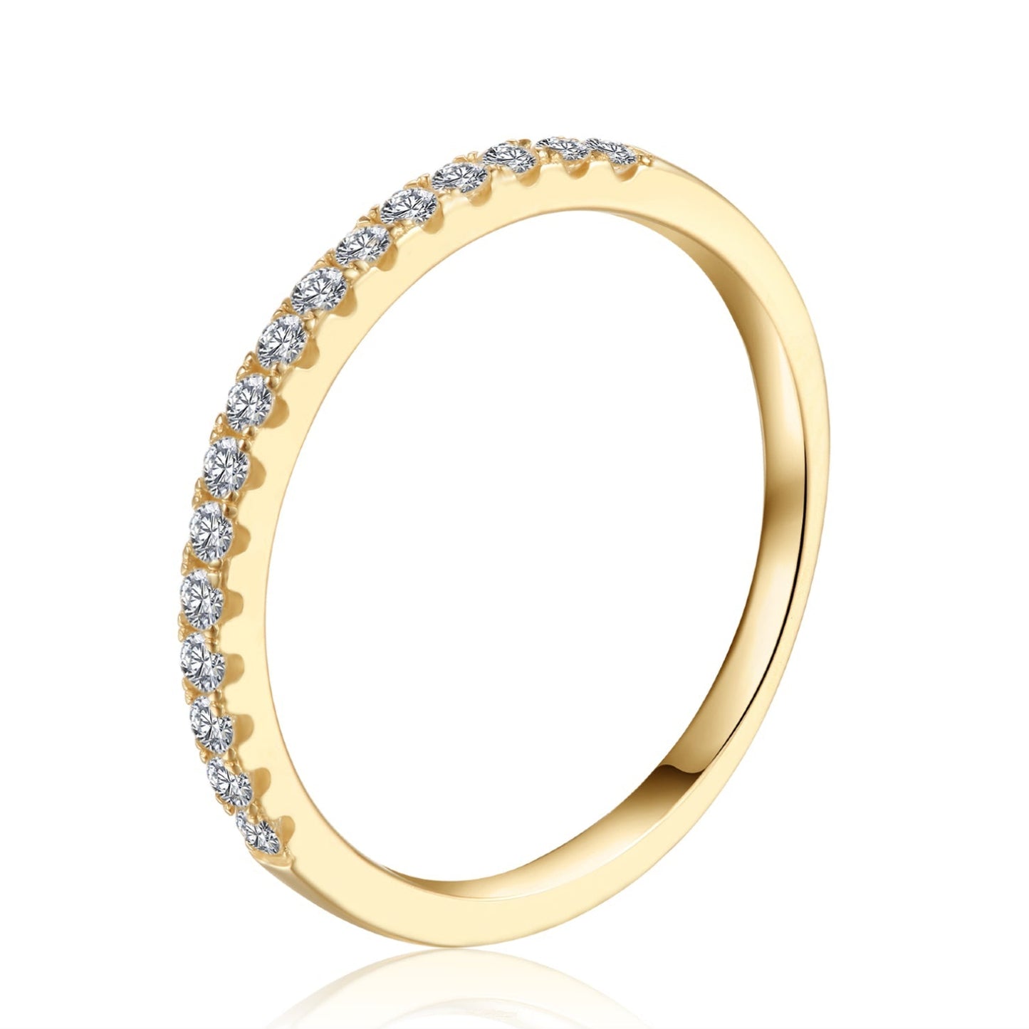 Heritage Moissanite Wedding Band Set in 9ct Yellow Gold