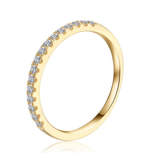 Heritage Moissanite Wedding Band Set in 9ct Yellow Gold