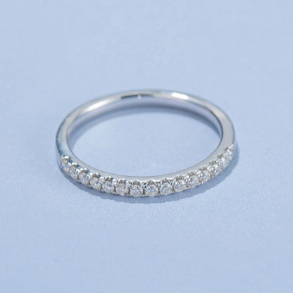 Heritage Moissanite Wedding Band Set in Sterling Silver