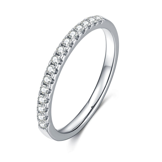 Heritage Moissanite Wedding Band Set in Sterling Silver