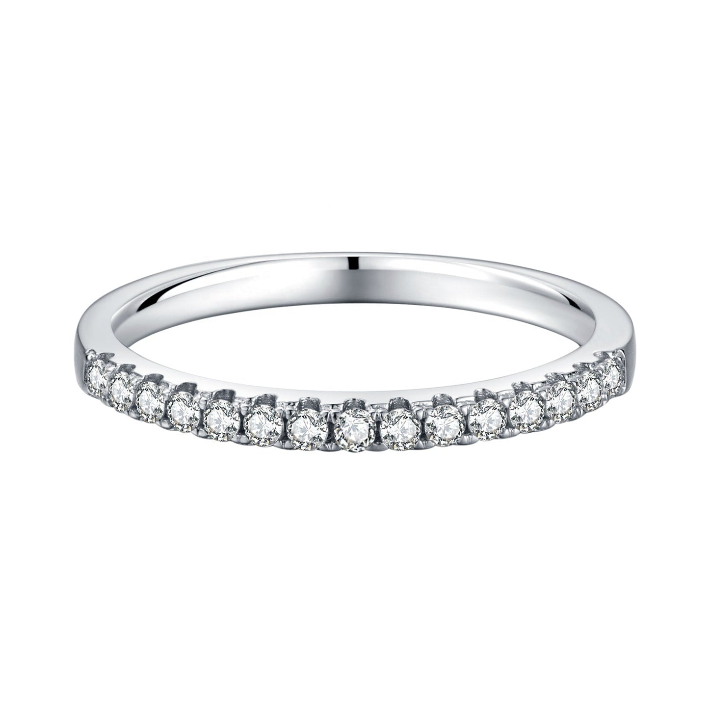 Heritage Moissanite Wedding Band Set in Sterling Silver