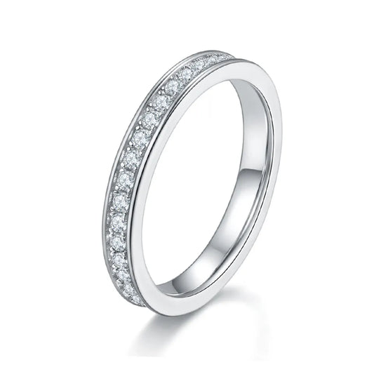 Heritage Pave Full Eternity Moissanite Stacking Ring