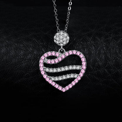 Pink Sapphire 0.50ct Heart Pendant Necklace