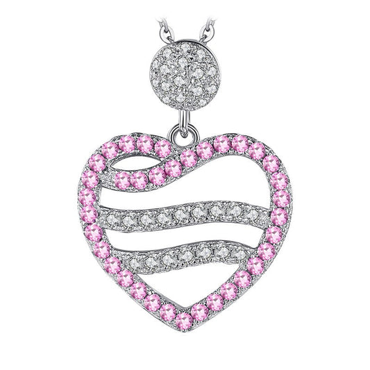 Pink Sapphire 0.50ct Heart Pendant Necklace