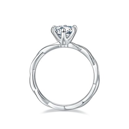 Delicate Timeless  1.00ct Moissanite Engagement Ring Set in Sterling Silver