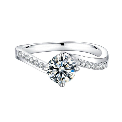 Elevé 1.00ct Moissanite Engagement Ring Set in 9ct White Gold
