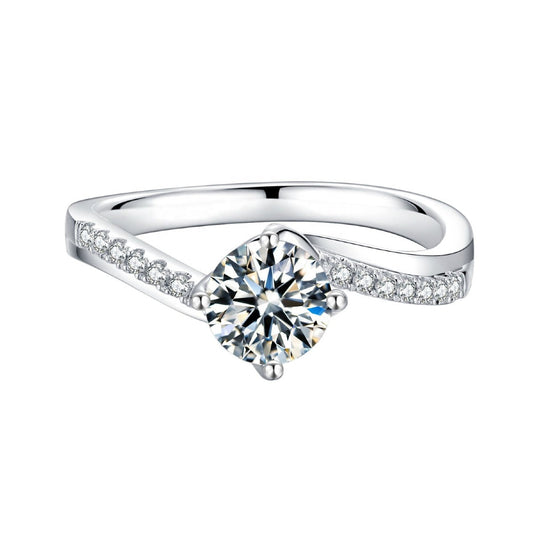 Elevé 1.00ct Moissanite Engagement Ring Set in 9ct White Gold