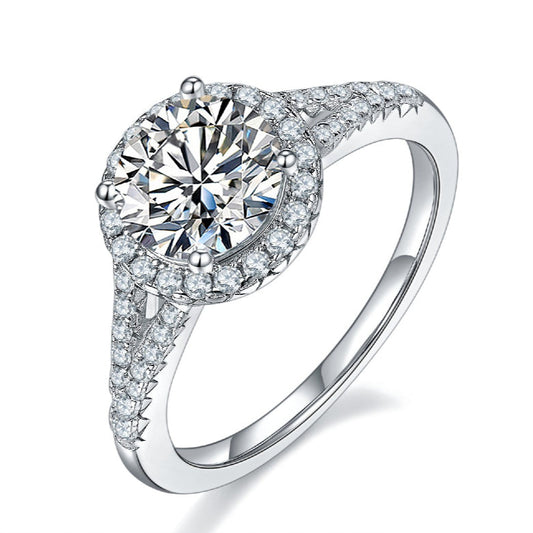 Elevé 1.50ct Halo Moissanite Engagement Ring