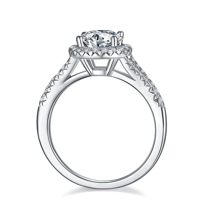 Elevé 1.50ct Halo Moissanite Engagement Ring