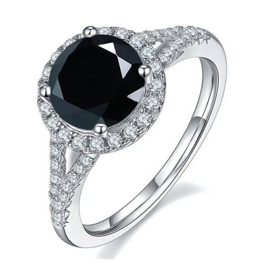 Elevé 2.00ct Black Halo Moissanite Engagement Ring