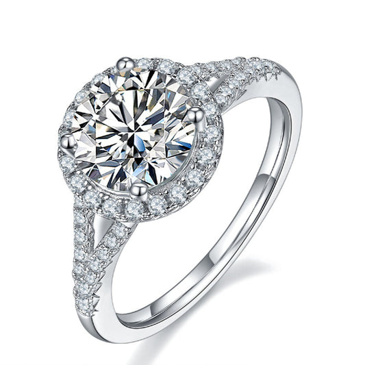 Elevé 2.00ct Halo Moissanite Engagement Ring