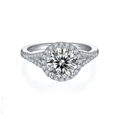 Elevé 2.00ct Halo Moissanite Engagement Ring