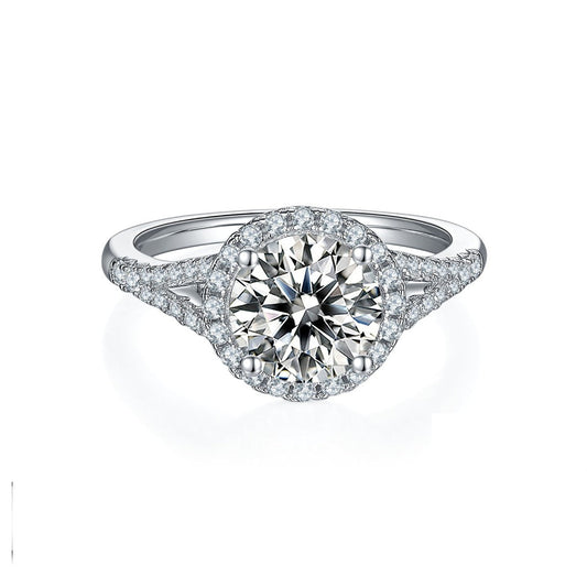 Elevé 2.00ct Halo Moissanite Engagement Ring