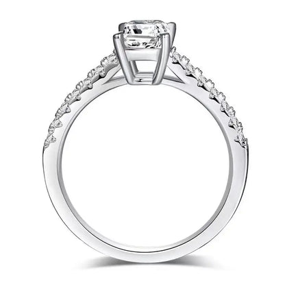 Elevé Basket Set 1.00ct Emerald Cut Moissanite Engagement Ring